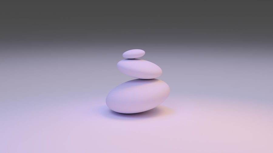 Smooth white stones arranged on a pale surface